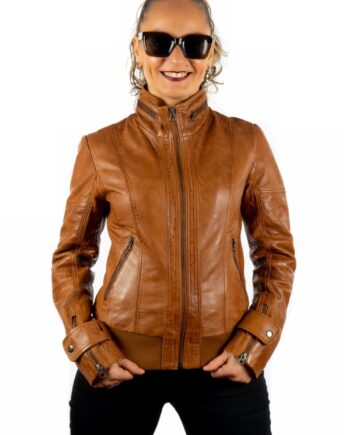 Cazadora bomber de piel KATIA