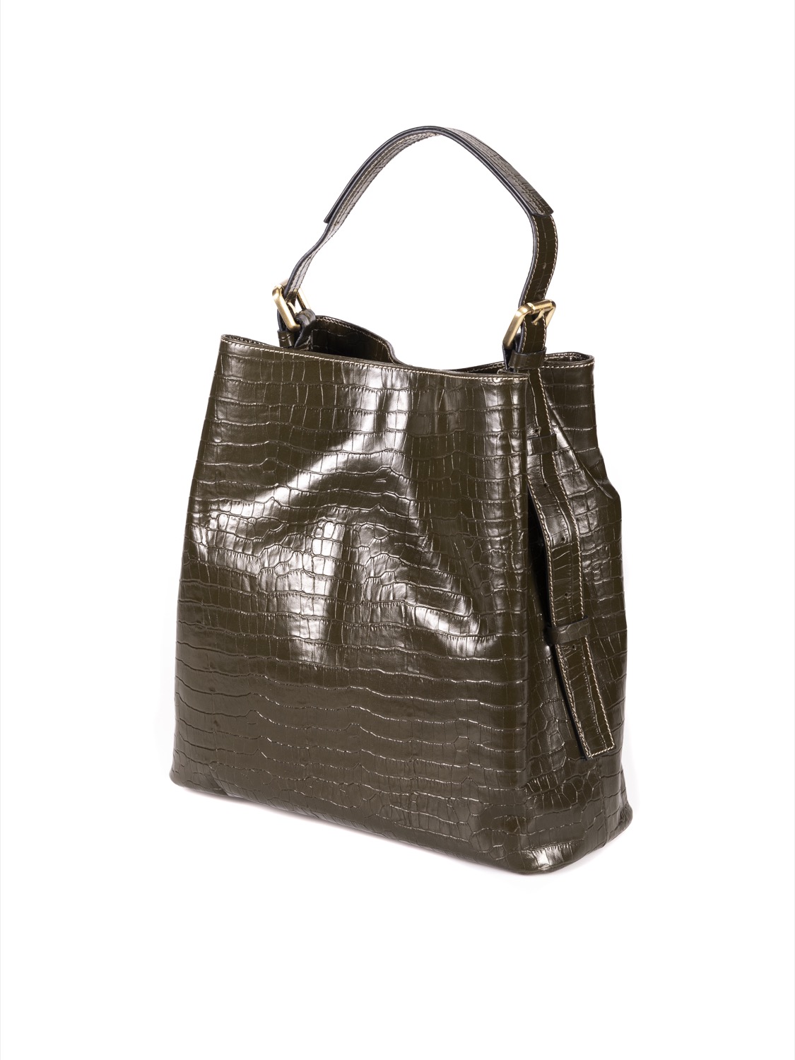 Bolso de piel con asa extensible