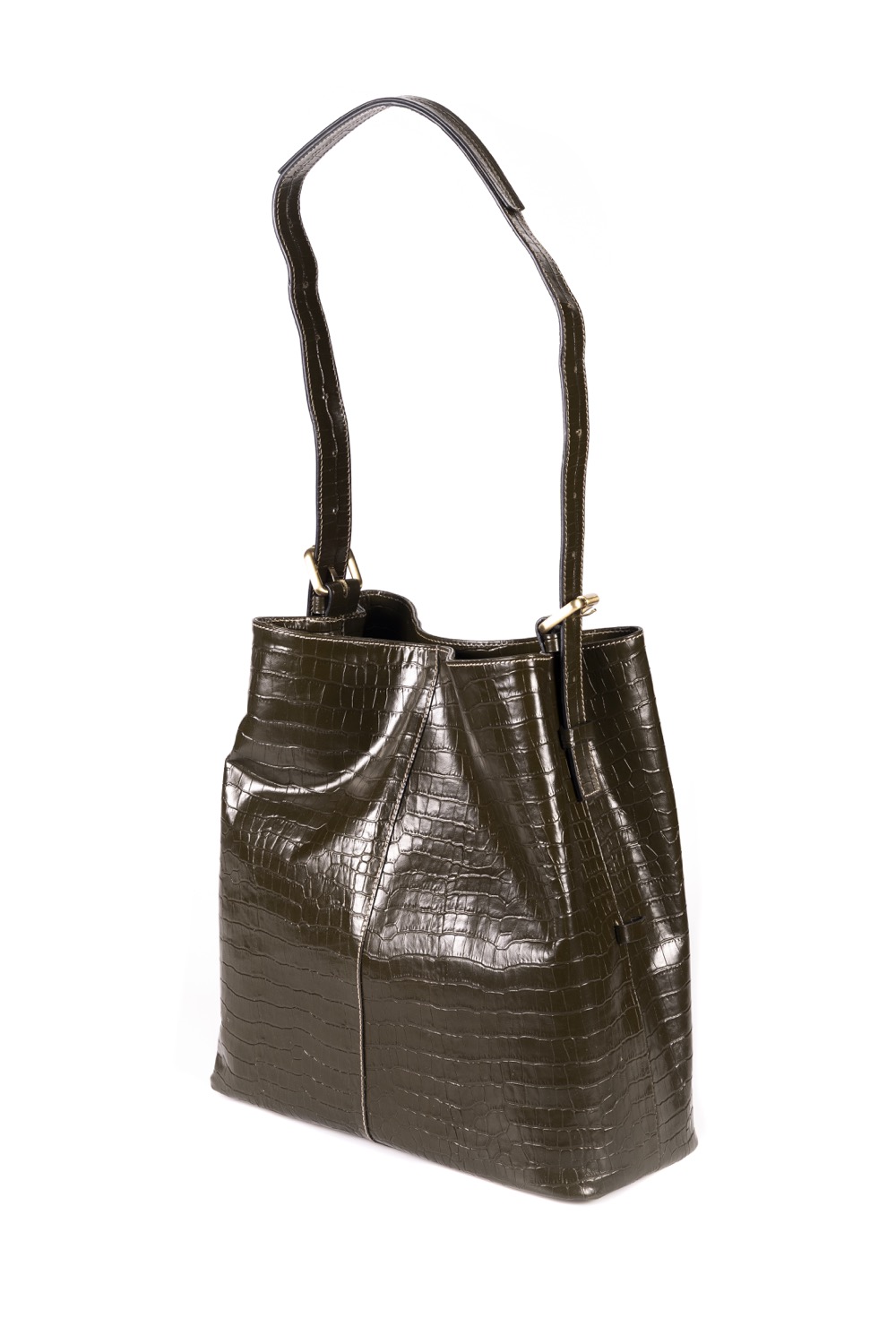 Bolso de piel con asa extensible