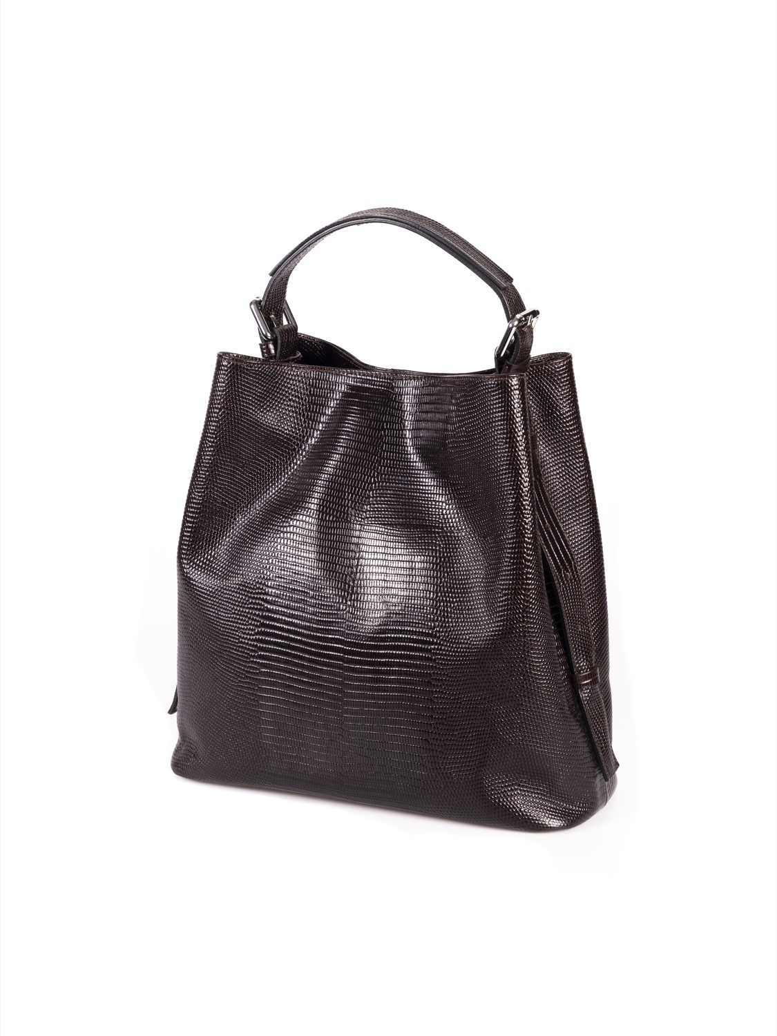 Bolso de piel con asa extensible