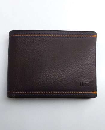 Billetera de piel vacuna para hombre con interior multicolor